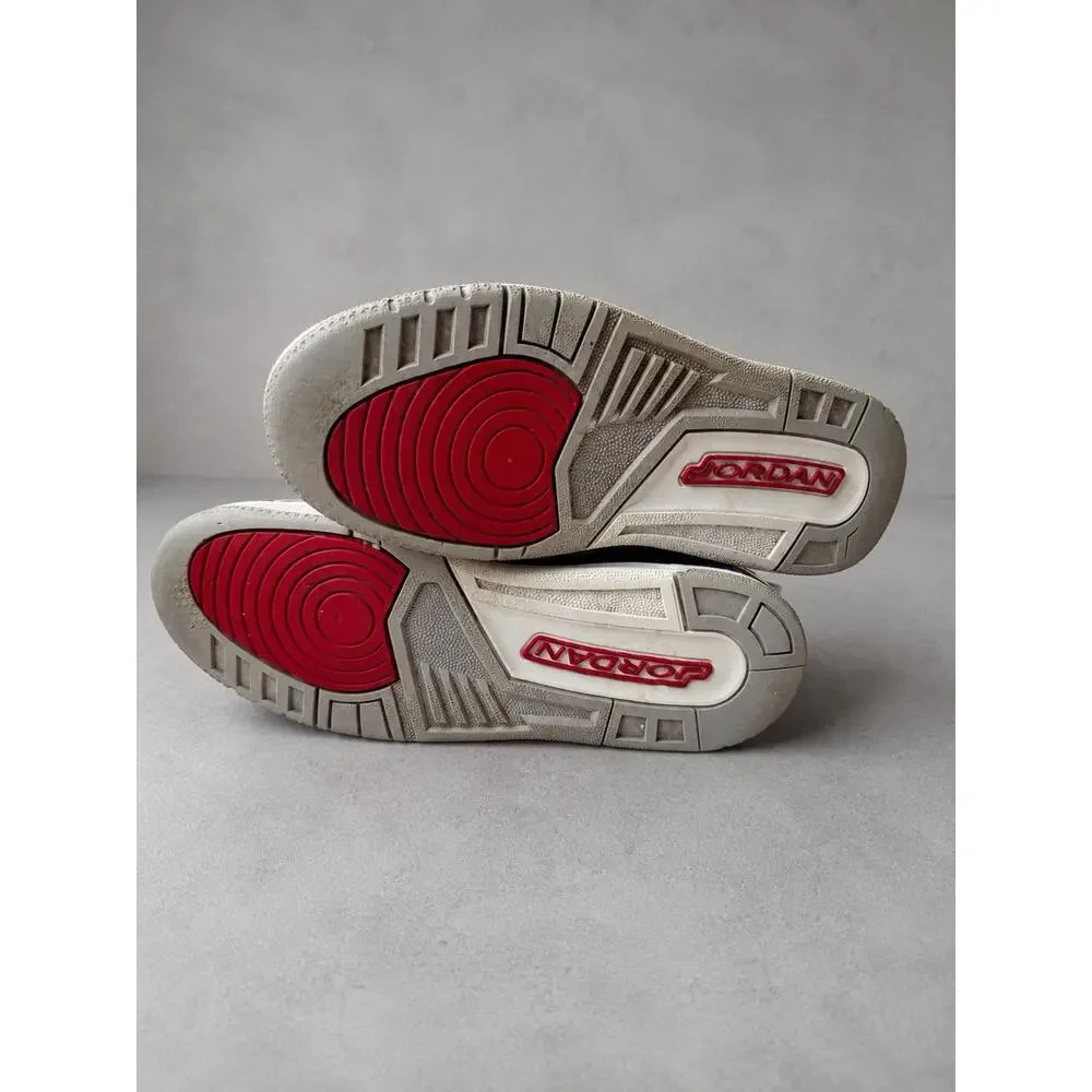 Jordan Spizike White‎ Red Black Grey High Top Basketball Sneaker Leather 7Y